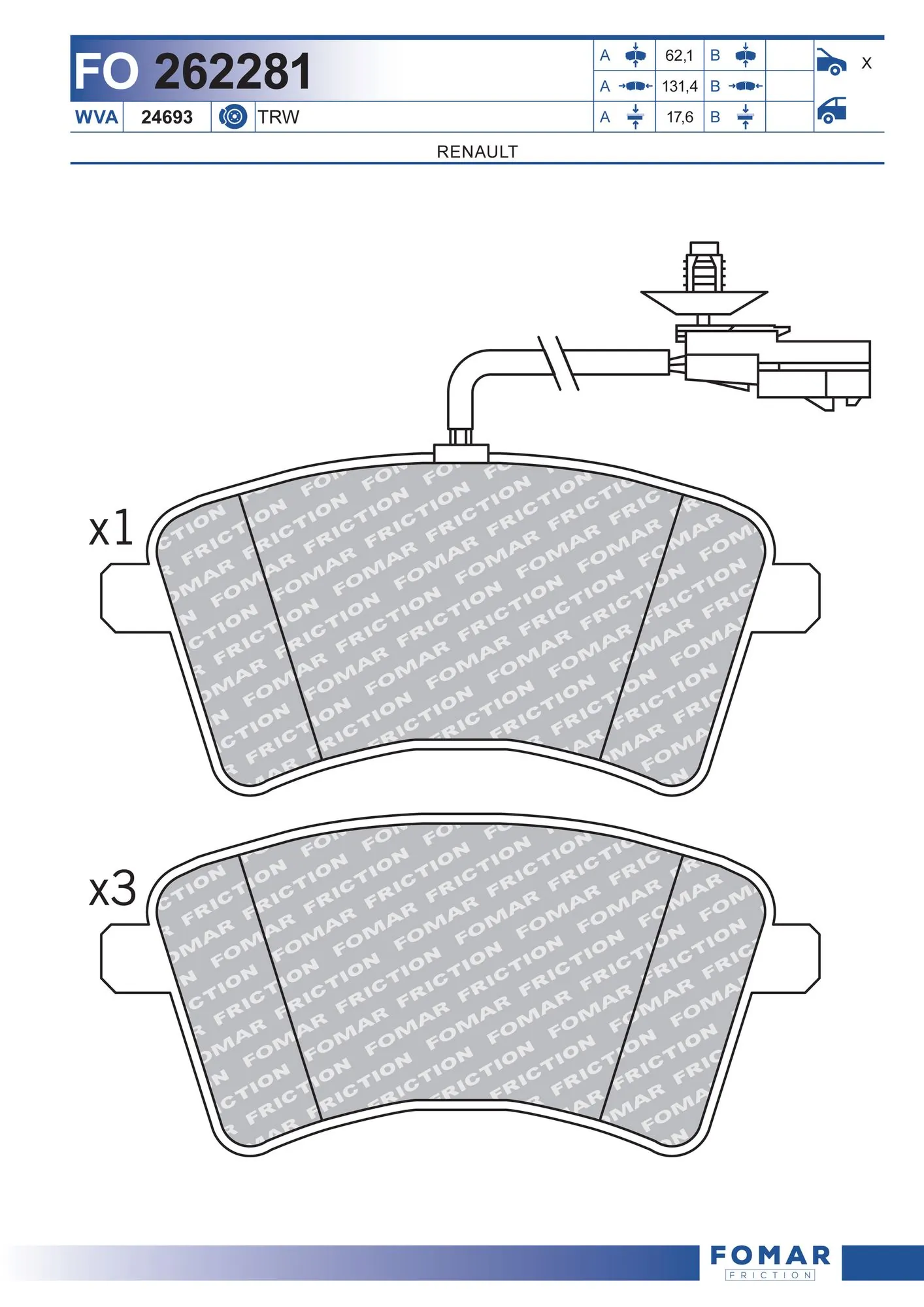 Brake Pad Set, disc brake